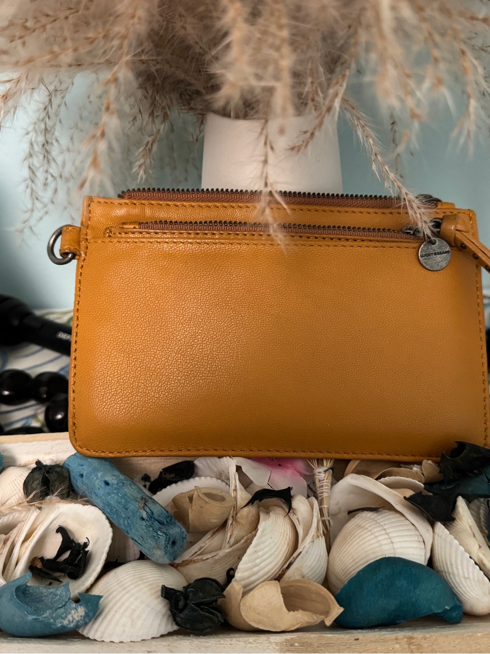 Lucky brand Yellow Leather Wristlet or Small